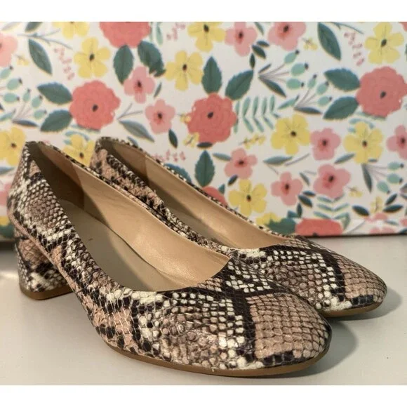 Kate Spade Beverly Pumps • Pale Vellum Snake Print • Size 6.5 M MSRP $228 - Picture 2 of 8